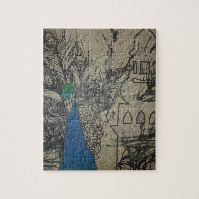 Puzzle Paon en Inde (Vertical)