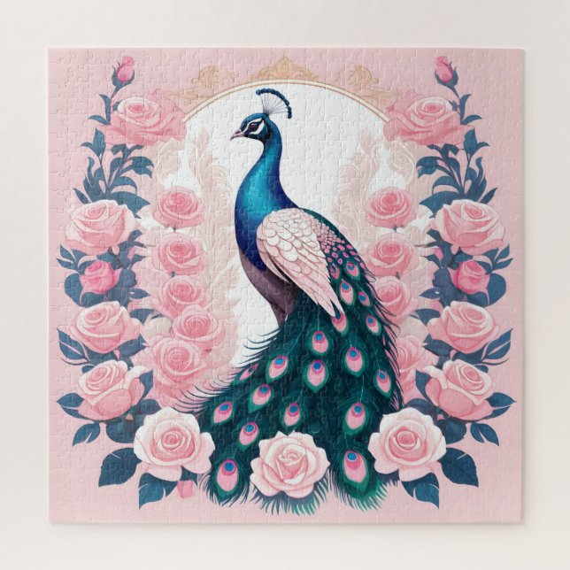 Puzzle Paon et Roses (Vertical)