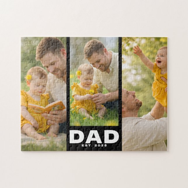 Puzzle Papa a établi Moderne Gras Noir 3 Photo  (Horizontal)