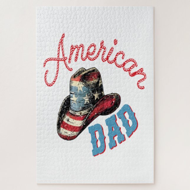 Puzzle Papa Cowboy American Dad  (Vertical)