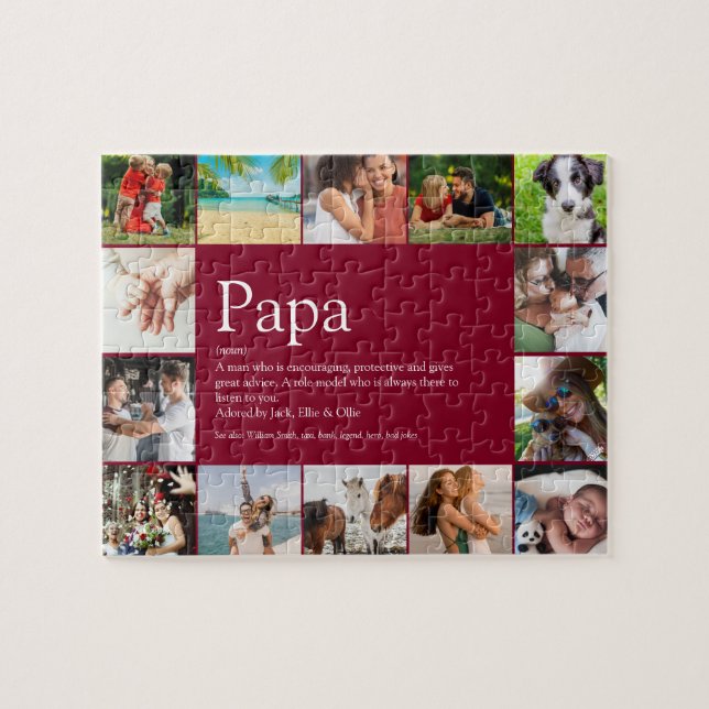 Puzzle Papa Father Définition 14 Photo Fun Bourgogne (Horizontal)