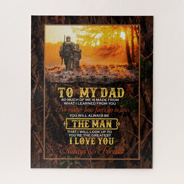 Puzzle Papa Gifts | Lettre À Mon Père L'Homme Que Je T'Ai (Vertical)