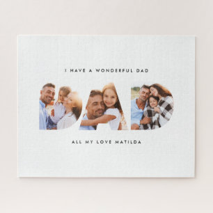 Puzzle Papa photo typographie moderne cadeau enfant