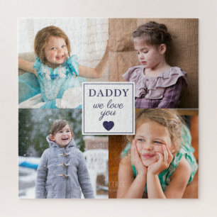 Puzzle Papa We Love You Blue Heart 4 Kids Photo Collage