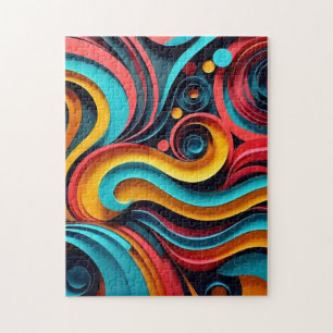 Puzzle Papercut Vagues colorées
