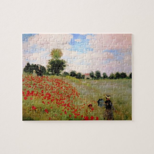 Puzzle Papes rouges par Monet - Parasol de champs de pavo (Horizontal)