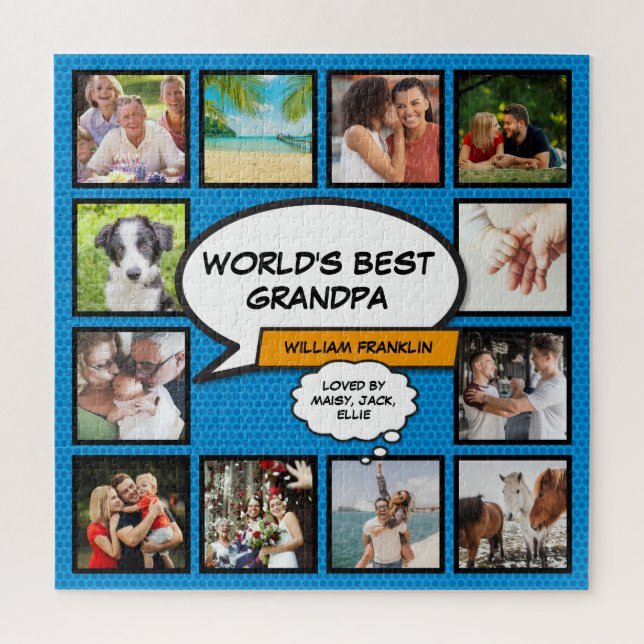 Puzzle Papi amusant Papy BD Photo Collage  (Vertical)