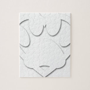 Puzzle Papier Coupe Chien Paw Et Forme Coeur