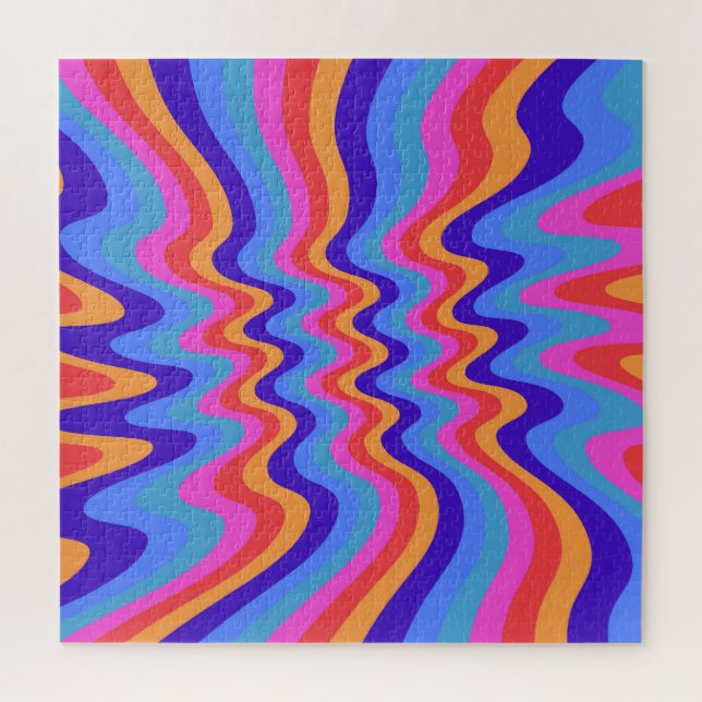 Puzzle Papier peint Hippie Trippy Retro des années 1960 (Vertical)