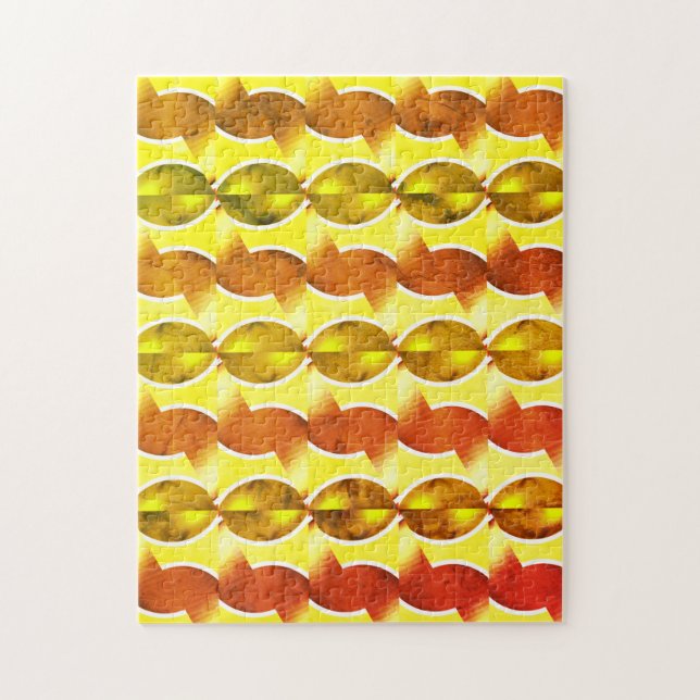 Puzzle papier peint rétro orange 1970 (Vertical)