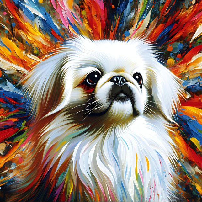 Puzzle Papier pekingese blanc acrylique | Coloré | Vibran (Créateur téléchargé)