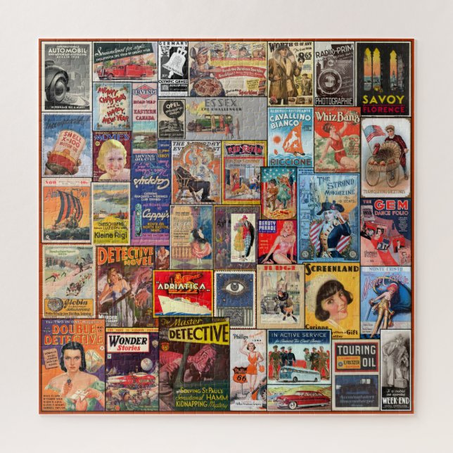 Puzzle PAPIER vintage EPHEMERA COLLAGE (Vertical)