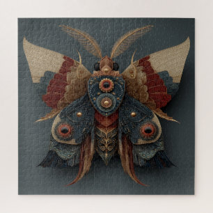 Puzzle Papillon 3D symétrique orné avec accents dorés