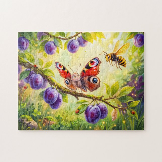 Puzzle Papillon a peur du frelon dans un prunier (Horizontal)