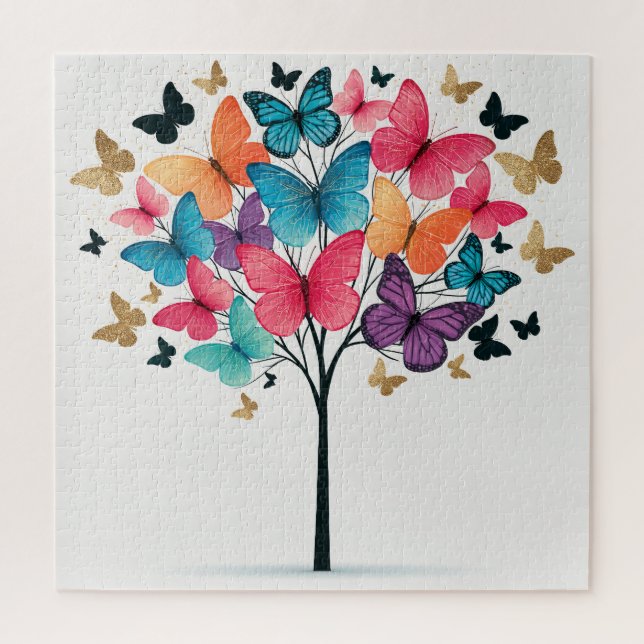 Puzzle Papillon Arbre de Vie de Nature Fantaisiste (Vertical)