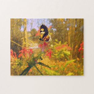 Puzzle Papillon artistique dans le jardin pittoresque