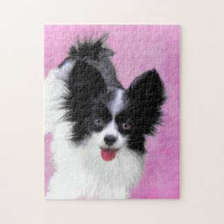 Puzzle Papillon (blanc et noir) Peinture - Chien Art