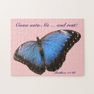 Puzzle Papillon bleu exotique