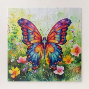 Puzzle Papillon Bleu Orange ailes