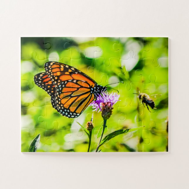 Puzzle Papillon Bumblebee & Fleurs surdimensionnées (Horizontal)