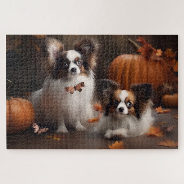 Puzzle Papillon Chien de Printemps Délice Citrouille (Horizontal)