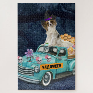 Puzzle Papillon Chien Halloween Camion Effrayant Nuit
