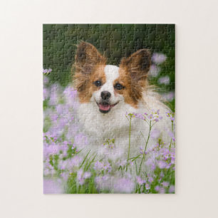 Puzzle Papillon Chien mignonne Portrait romantique