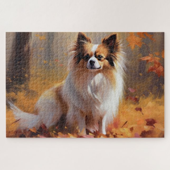 Puzzle Papillon dans les feuilles d'automne tombées inspi (Horizontal)