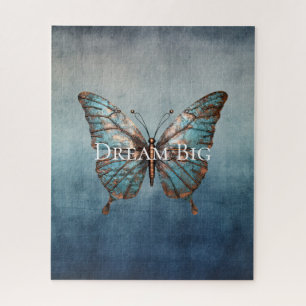 Puzzle Papillon de texture gris bleu
