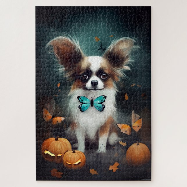 Puzzle Papillon d'Halloween avec citrouilles effrayant  (Vertical)