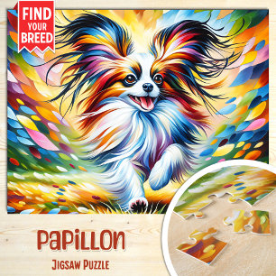 Puzzle Papillon Dog Portrait Acrylique Art Imprimer Amour