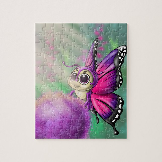 Puzzle Papillon et fleurs (Vertical)