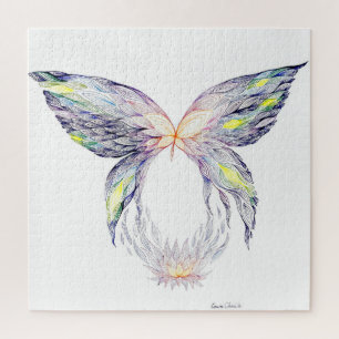 Puzzle Papillon et lotus