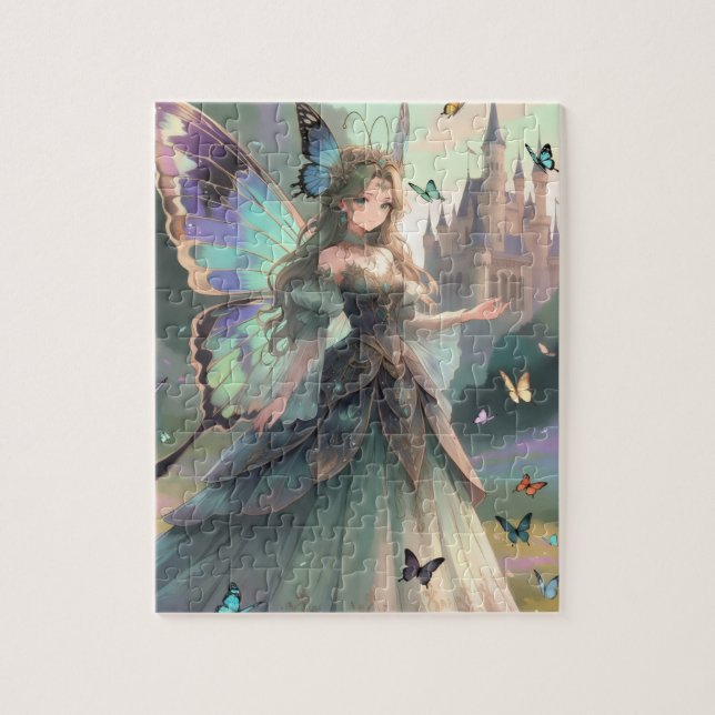 Puzzle Papillon fée mystique dans un jardin enchanté (Vertical)