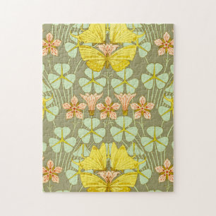 Puzzle Papillon Floral Art Nouveau