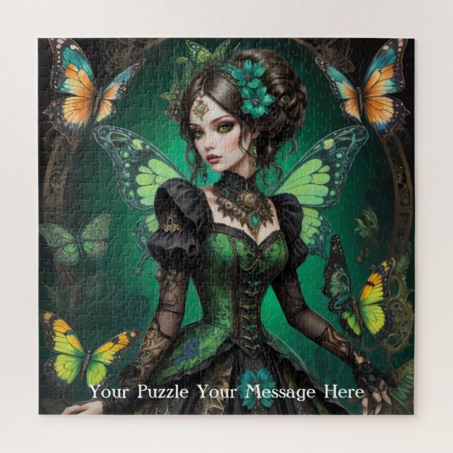 Puzzle Papillon gothique vert fille (Vertical)