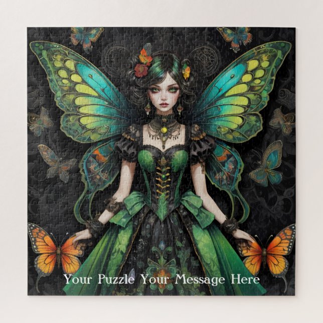 Puzzle Papillon gothique vert fille (Vertical)