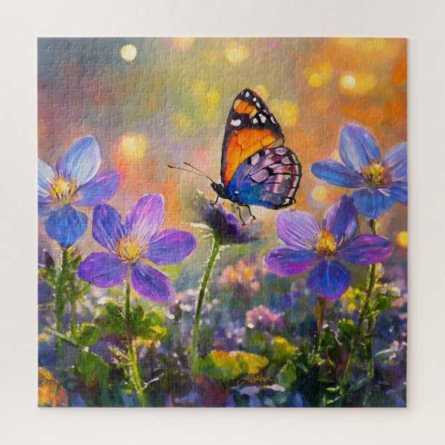 Puzzle Papillon minuscule sur les Fleurs sauvages au leve (Vertical)
