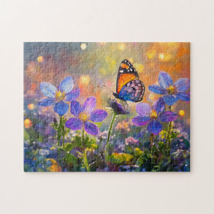 Puzzle Papillon minuscule sur les Fleurs sauvages au leve