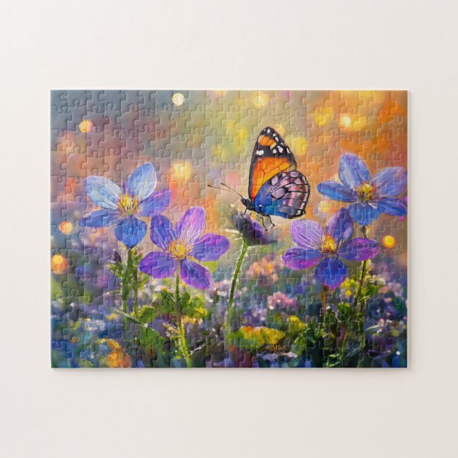 Puzzle Papillon minuscule sur les Fleurs sauvages au leve (Horizontal)