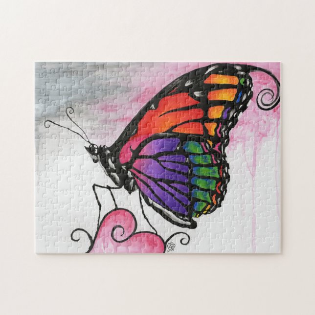 Puzzle Papillon Monarque Arc-en-Ciel Original Fantastique (Horizontal)