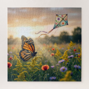 Puzzle Papillon Monarque Faisant Voler un Cerf-Volant