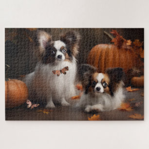Puzzle Papillon Puppy Automne Citrouille de plaisir