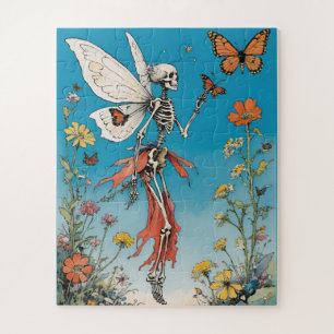 Puzzle Papillon squelette Fée avec Fleur sauvage