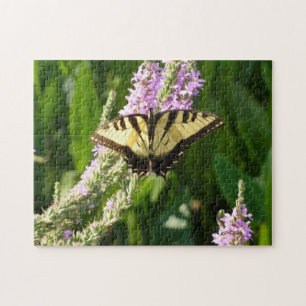 Puzzle Papillon Swallowtail sur Fleurs sauvages pourpres