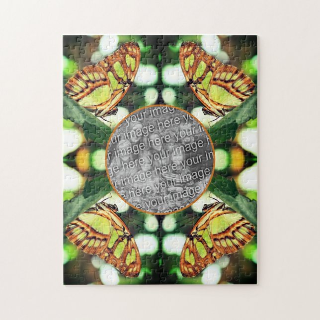 Puzzle Papillon vert Poser Cadre Créer Votre Propre Photo (Vertical)