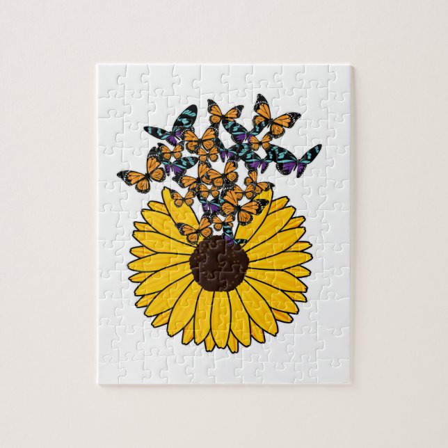 Puzzle Papillons au tournesol (Vertical)