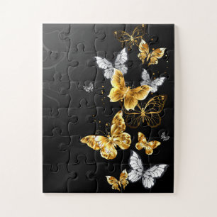Puzzle Papillons blancs et dorés