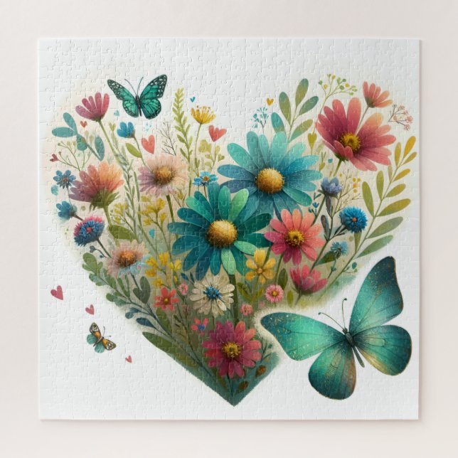 Puzzle Papillons Botaniques Fleur Sauvage Murmurante (Vertical)