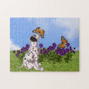 Puzzle Papillons de Chien Dalmatien Peinture Photo Art Ch